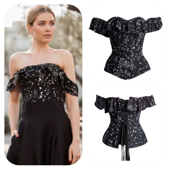 Corset Story size 14 (UK18) cotton astronomy corset top - Picture 16 of 16